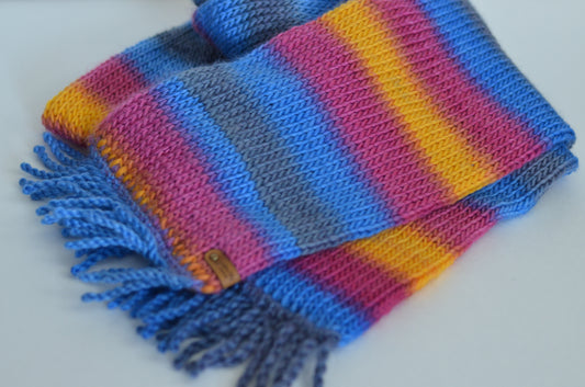 Pansexual Pride Scarf - 100% Wool, 6ft Long