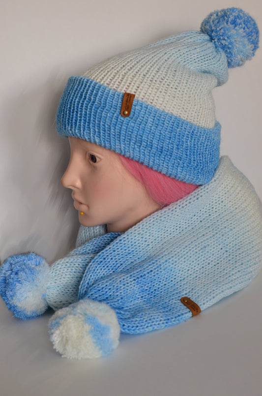 Cloudy Day Scarf and Beanie Set